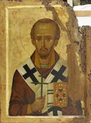 Икона святителя Иоанна Златоуста. Византия. XIII век. Афон. Ватопед